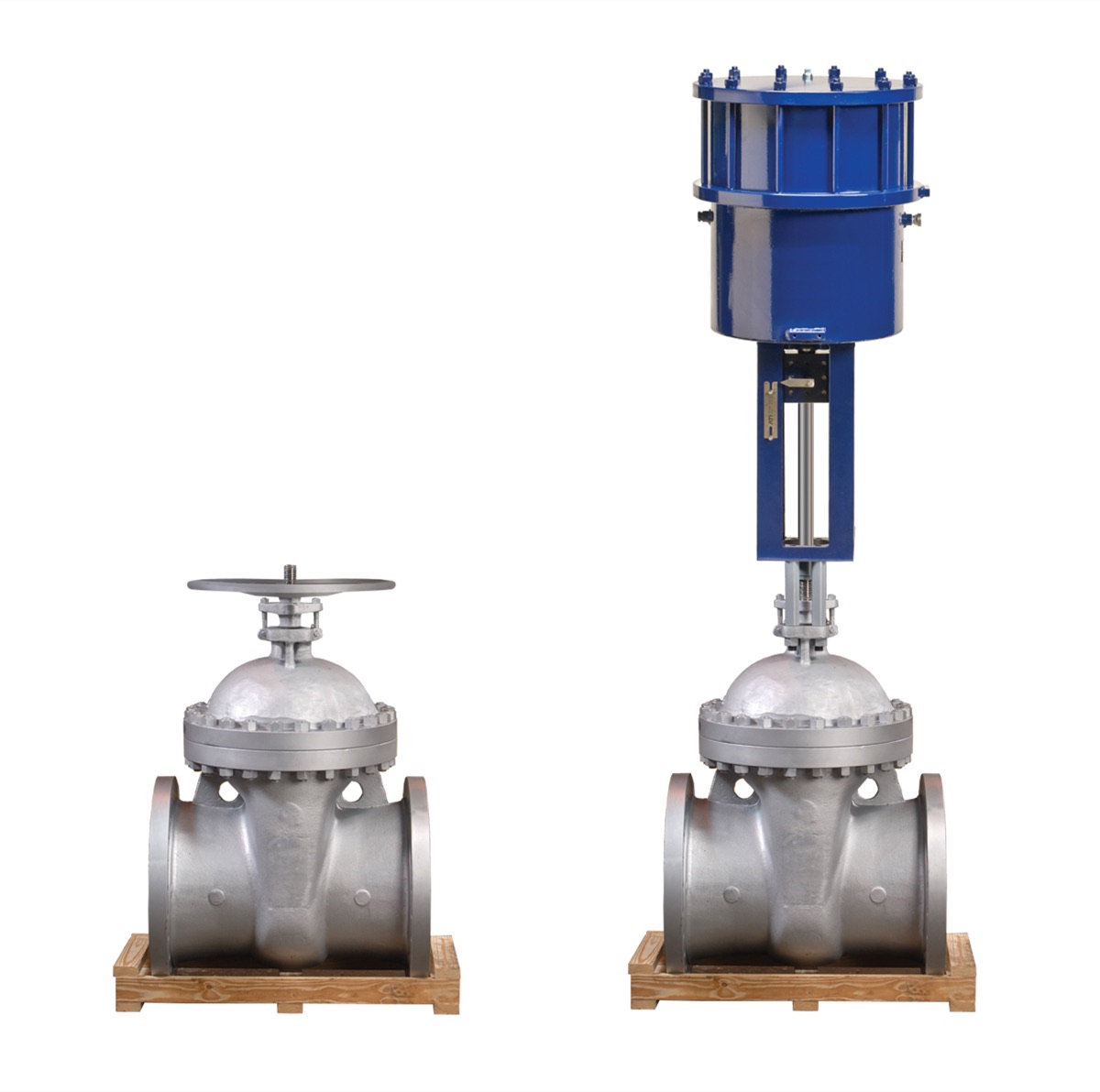 Een klep met pneumatische actuator